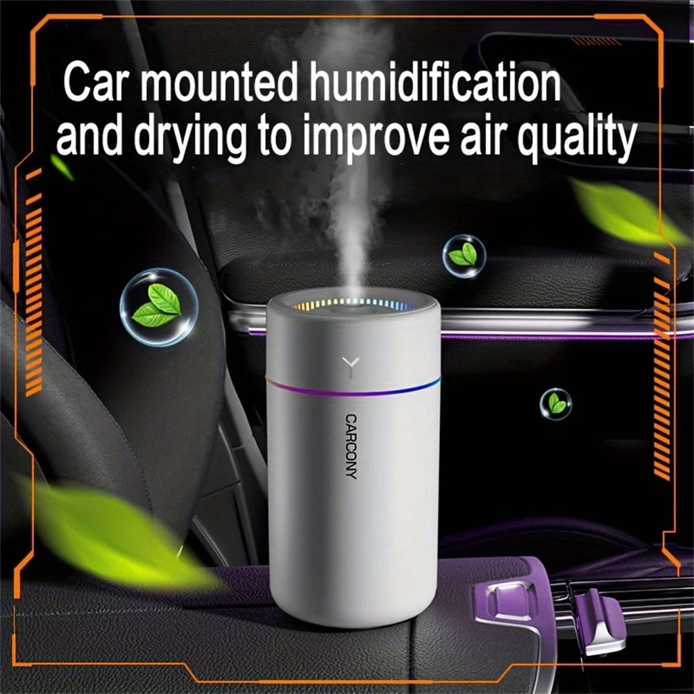 1pc Car Humidifier Colorful LED Aromatherapy Humidifier Silent Ultrasonic Air Aromatherapy Machine Suitable for Bedroom Office